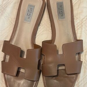 Steven New York Women's Brown Slide Sandals
